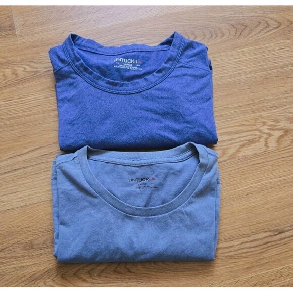 Lot of 2 UNTUCKIT Size L Men’s  Crew-Neck Tee Shirt Short Sleeve Performance - Picture 1 of 9